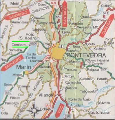 Mapa de la Ra de Pontevedra